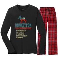 Funny Conservative Republican Anti Biden Donkeypox  Women's Long Sleeve Flannel Pajama Set 