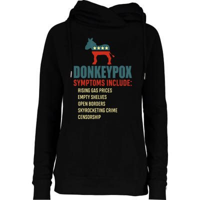 Funny Conservative Republican Anti Biden Donkeypox  Womens Funnel Neck Pullover Hood