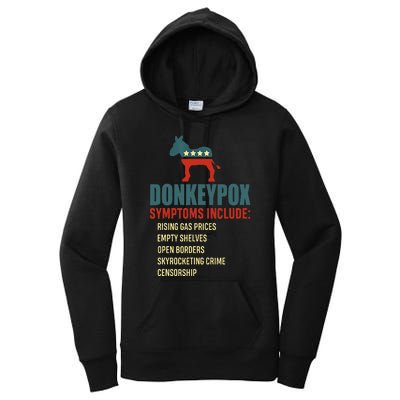 Funny Conservative Republican Anti Biden Donkeypox  Women's Pullover Hoodie