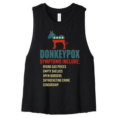 Funny Conservative Republican Anti Biden Donkeypox  Women's Racerback Cropped Tank