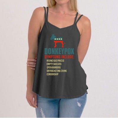 Funny Conservative Republican Anti Biden Donkeypox  Women's Strappy Tank