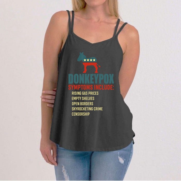 Funny Conservative Republican Anti Biden Donkeypox  Women's Strappy Tank