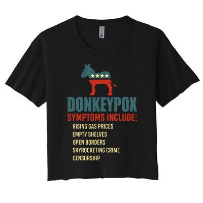 Funny Conservative Republican Anti Biden Donkeypox  Women's Crop Top Tee