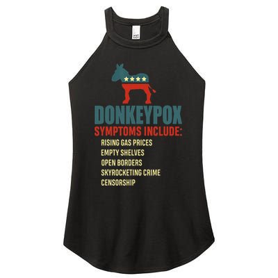 Funny Conservative Republican Anti Biden Donkeypox  Women's Perfect Tri Rocker Tank