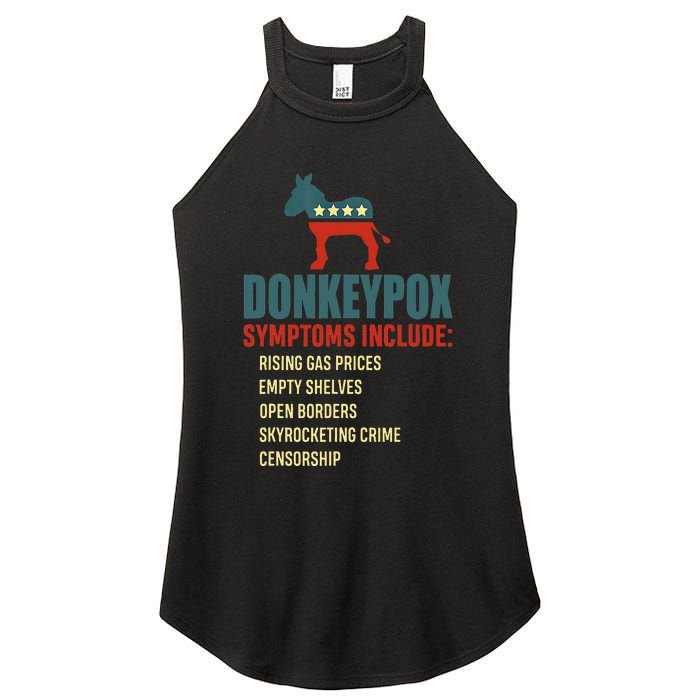 Funny Conservative Republican Anti Biden Donkeypox  Women's Perfect Tri Rocker Tank