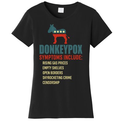 Funny Conservative Republican Anti Biden Donkeypox  Women's T-Shirt