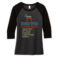 Funny Conservative Republican Anti Biden Donkeypox  Women's Tri-Blend 3/4-Sleeve Raglan Shirt