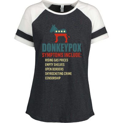 Funny Conservative Republican Anti Biden Donkeypox  Enza Ladies Jersey Colorblock Tee