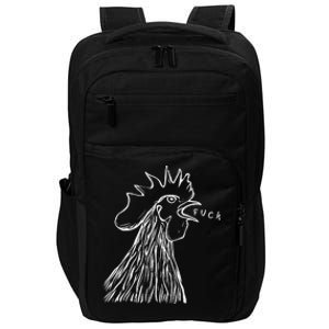 Funny Chicken Rooster Saying Fuck Impact Tech Backpack