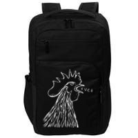 Funny Chicken Rooster Saying Fuck Impact Tech Backpack