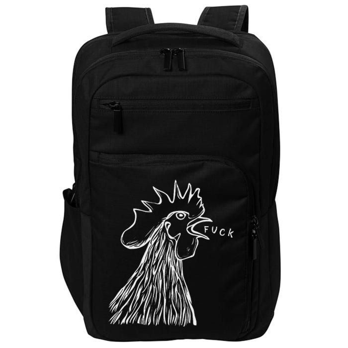 Funny Chicken Rooster Saying Fuck Impact Tech Backpack