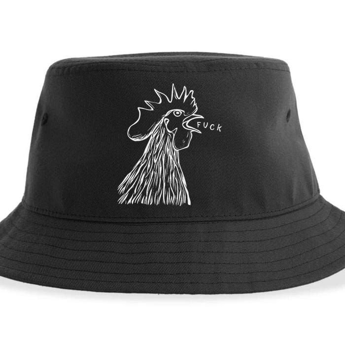 Funny Chicken Rooster Saying Fuck Sustainable Bucket Hat