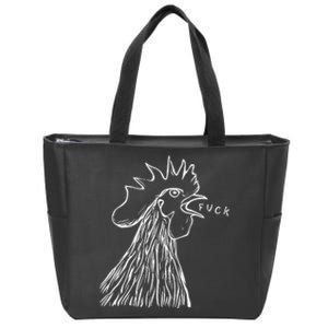 Funny Chicken Rooster Saying Fuck Zip Tote Bag