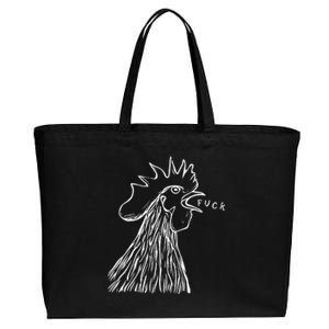 Funny Chicken Rooster Saying Fuck Cotton Canvas Jumbo Tote