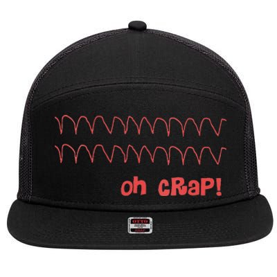 Funny Cardiac Rhythm Oh Crap Nurse 7 Panel Mesh Trucker Snapback Hat