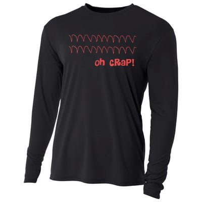 Funny Cardiac Rhythm Oh Crap Nurse Cooling Performance Long Sleeve Crew