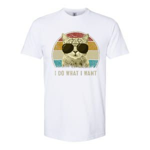 Funny Cat Retro Cats Lover I Do What I Want Softstyle CVC T-Shirt