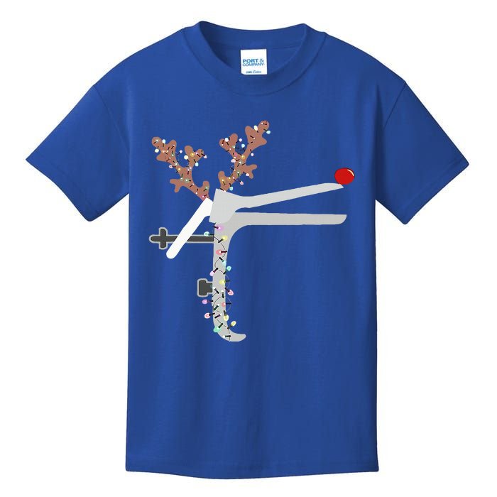 Funny Christmas Reindeer Speculum Nurse L&D Nursing Xmas  Kids T-Shirt