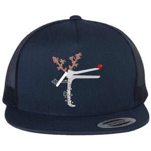 Funny Christmas Reindeer Speculum Nurse L&D Nursing Xmas  Flat Bill Trucker Hat