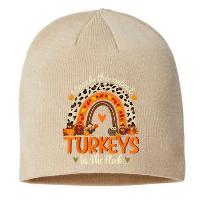 Funny Cute Rainbow Leopard I Teach The St Turkeys In The Flock Design Sustainable Beanie