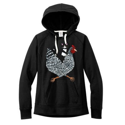 Funny Cat Riding Chicken Tuxedo Cat On A Chicken Lover Women's Fleece Hoodie