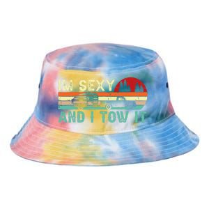 Funny Camping RV Im Sexy And I Tow It RV Camper Tie Dye Newport Bucket Hat