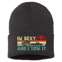 Funny Camping RV Im Sexy And I Tow It RV Camper Sustainable Knit Beanie