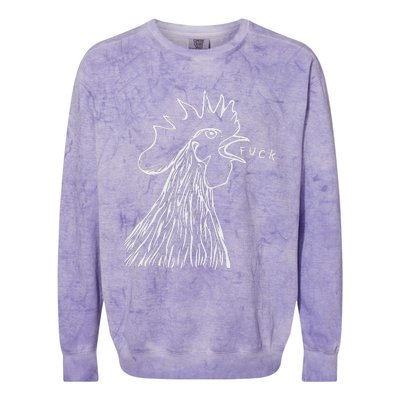 Funny Chicken Rooster Saying Fuck Colorblast Crewneck Sweatshirt