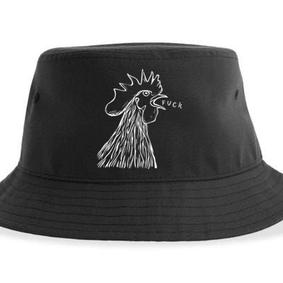 Funny Chicken Rooster Saying Fuck Sustainable Bucket Hat