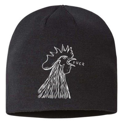 Funny Chicken Rooster Saying Fuck Sustainable Beanie