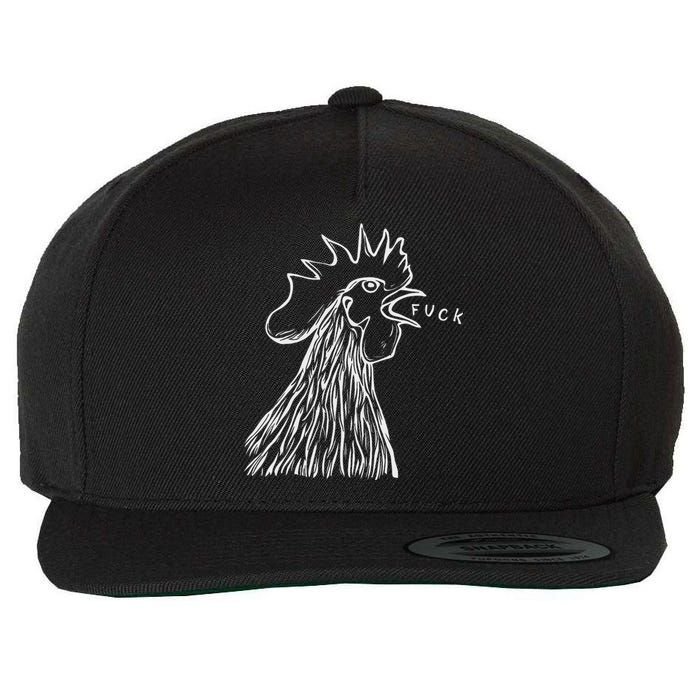 Funny Chicken Rooster Saying Fuck Wool Snapback Cap