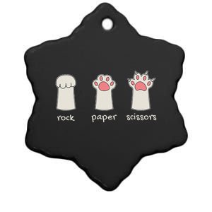 Funny Cat Rock Paper Scissors Cute Cat Paws Ceramic Star Ornament