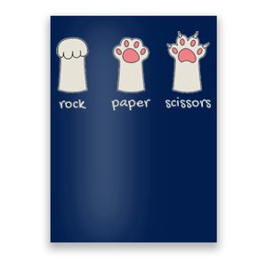 Funny Cat Rock Paper Scissors Cute Cat Paws Poster