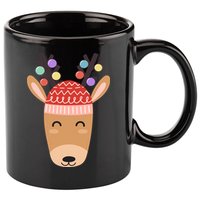 Festive Christmas Reindeer 11oz C Handle Ceramic Mug