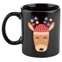 Festive Christmas Reindeer 11oz C Handle Ceramic Mug