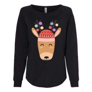 Festive Christmas Reindeer Womens California Wash Sweatshirt