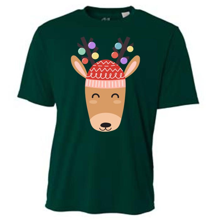 Festive Christmas Reindeer Cooling Performance Crew T-Shirt