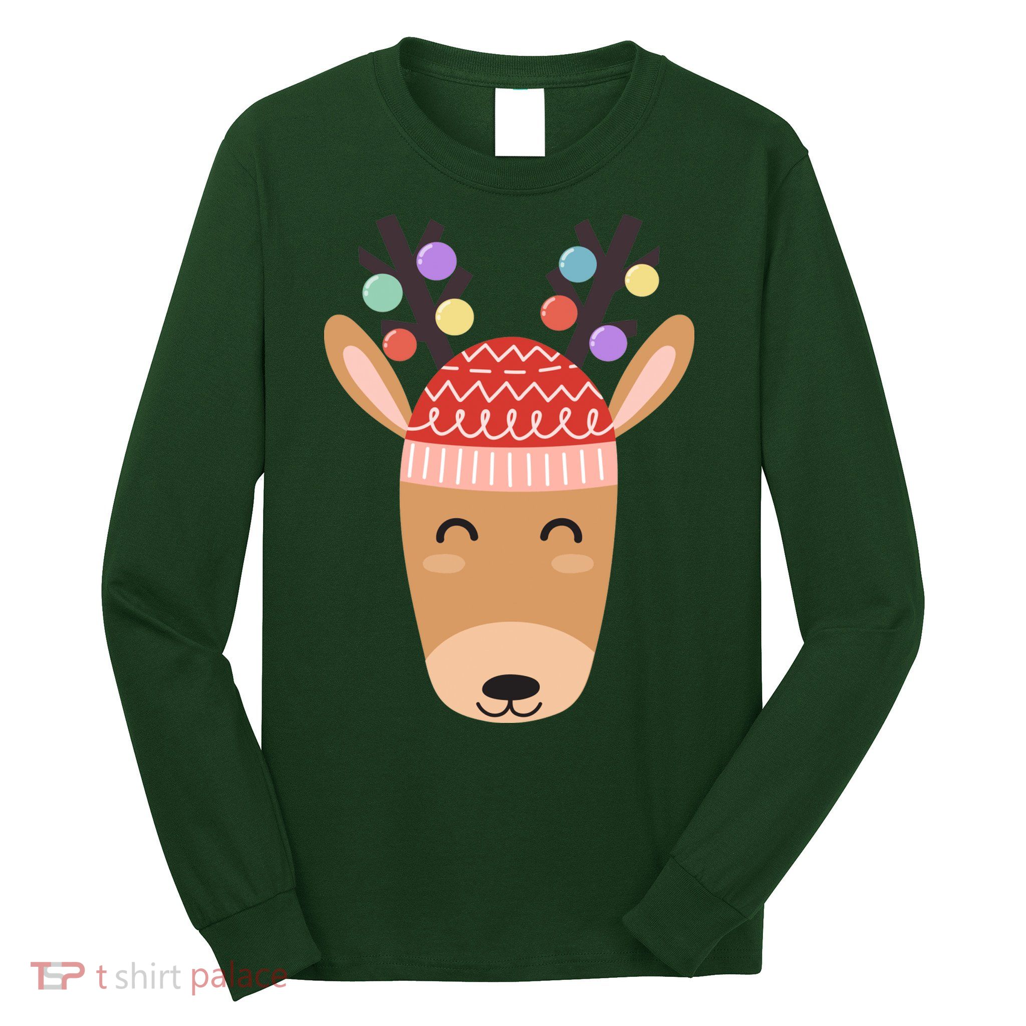 Festive Christmas Reindeer Long Sleeve Shirt