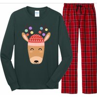 Festive Christmas Reindeer Long Sleeve Pajama Set