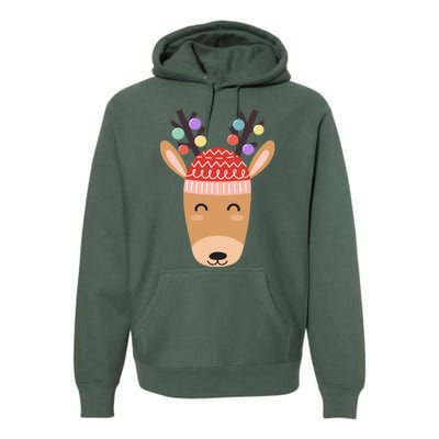 Festive Christmas Reindeer Premium Hoodie