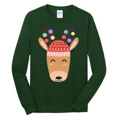 Festive Christmas Reindeer Tall Long Sleeve T-Shirt