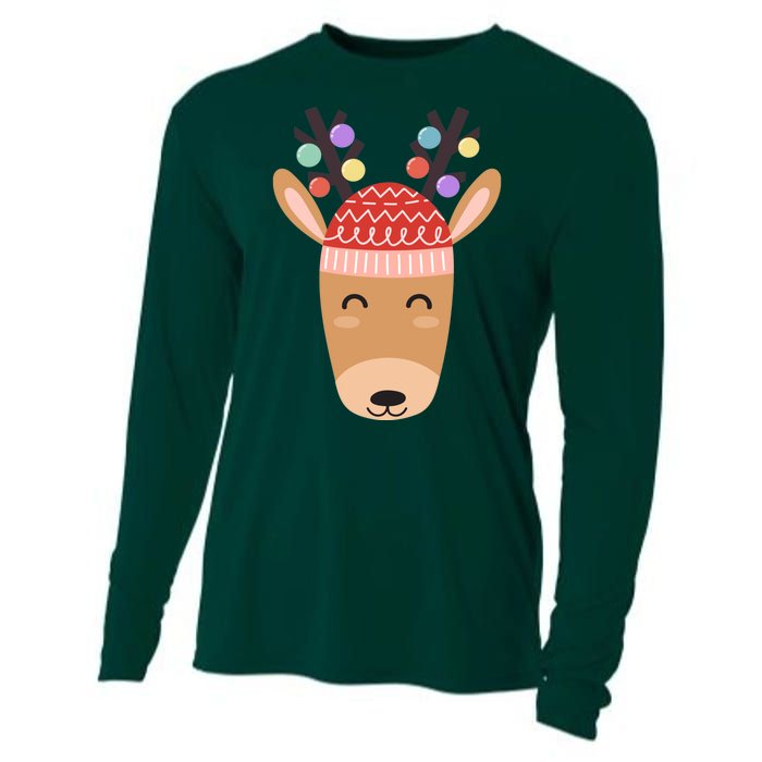 Festive Christmas Reindeer Cooling Performance Long Sleeve Crew