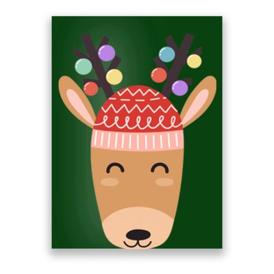 Festive Christmas Reindeer Poster