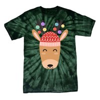 Festive Christmas Reindeer Tie-Dye T-Shirt