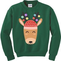 Festive Christmas Reindeer Kids Sweatshirt