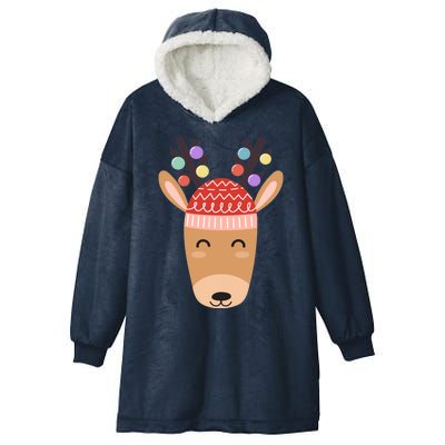 Festive Christmas Reindeer Hooded Wearable Blanket