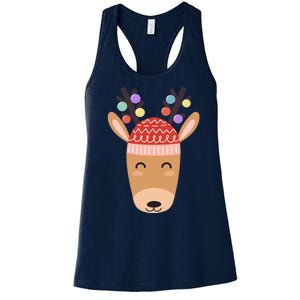 Festive Christmas Reindeer Women's Racerback Tank