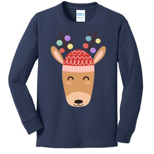 Festive Christmas Reindeer Kids Long Sleeve Shirt