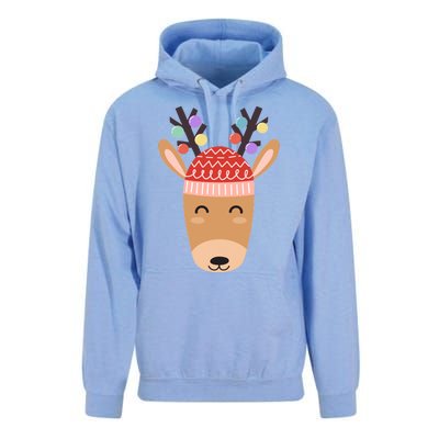 Festive Christmas Reindeer Unisex Surf Hoodie