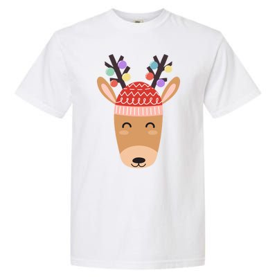 Festive Christmas Reindeer Garment-Dyed Heavyweight T-Shirt